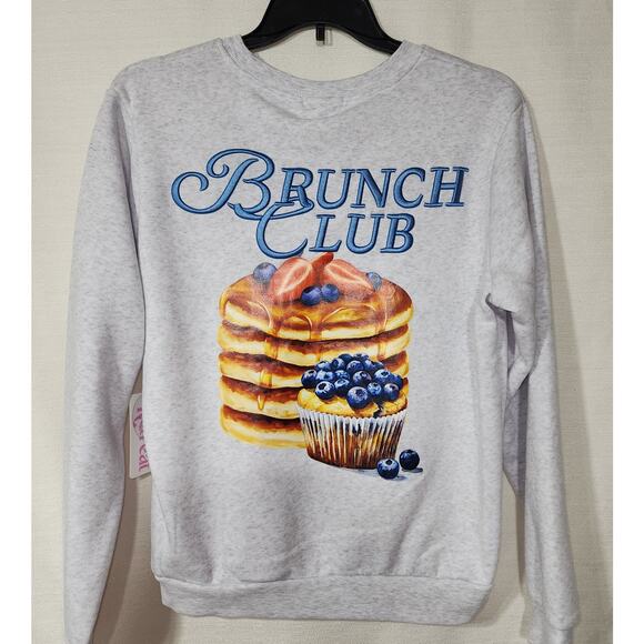Brunch club women's gray sweatshirt size Large - Picture 1 of 7